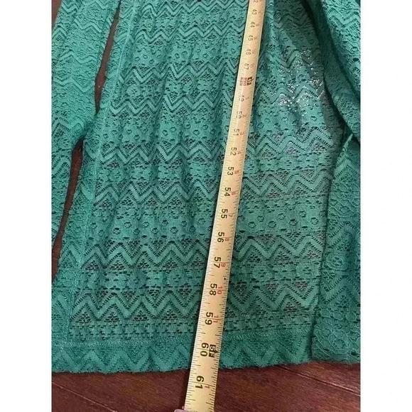 Beach Coverup Medium Lace Drawstring Kaftan Maxi Shirt Dress Swim $295 NWT Green - Picture 10 of 10